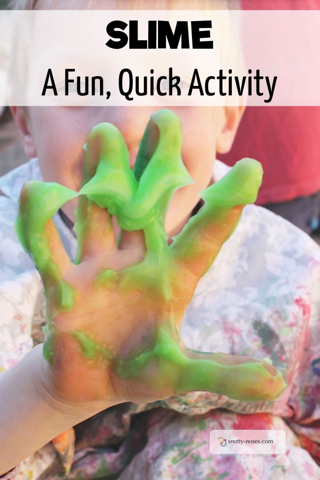 Easy Slime. A great toddler or baby activity to explore colours and textures.