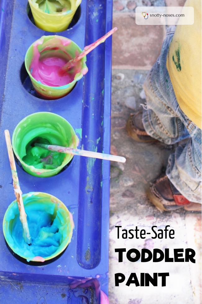 Taste Safe Paint. A great toddler or baby activity to explore colours and textures.