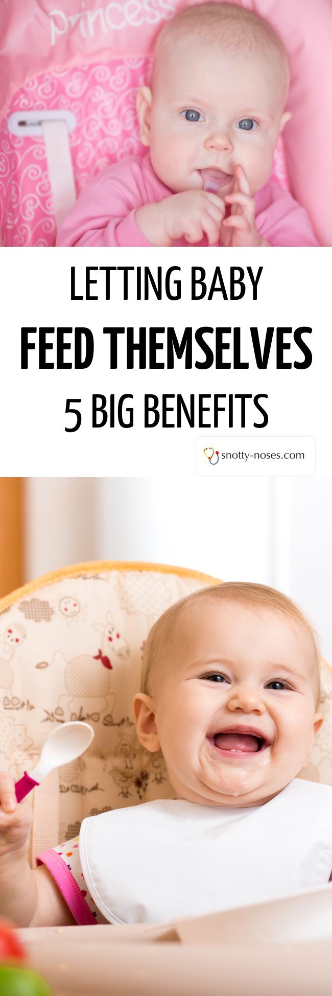  Letting Baby Feed Themselves. 5 Big Benefits of allowing your baby to take control of feeding themselves.