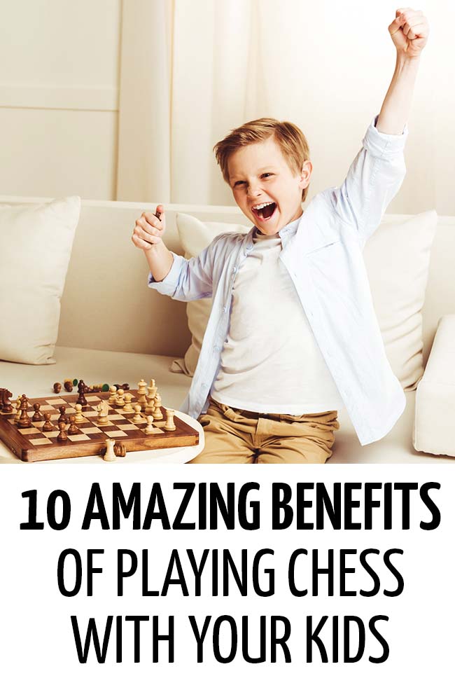 A boy looking happy as he plays chess. He appears to have won! #chess #kids #children #learn #STEM #games #activities #funlearning #chessforkids #familyfun
