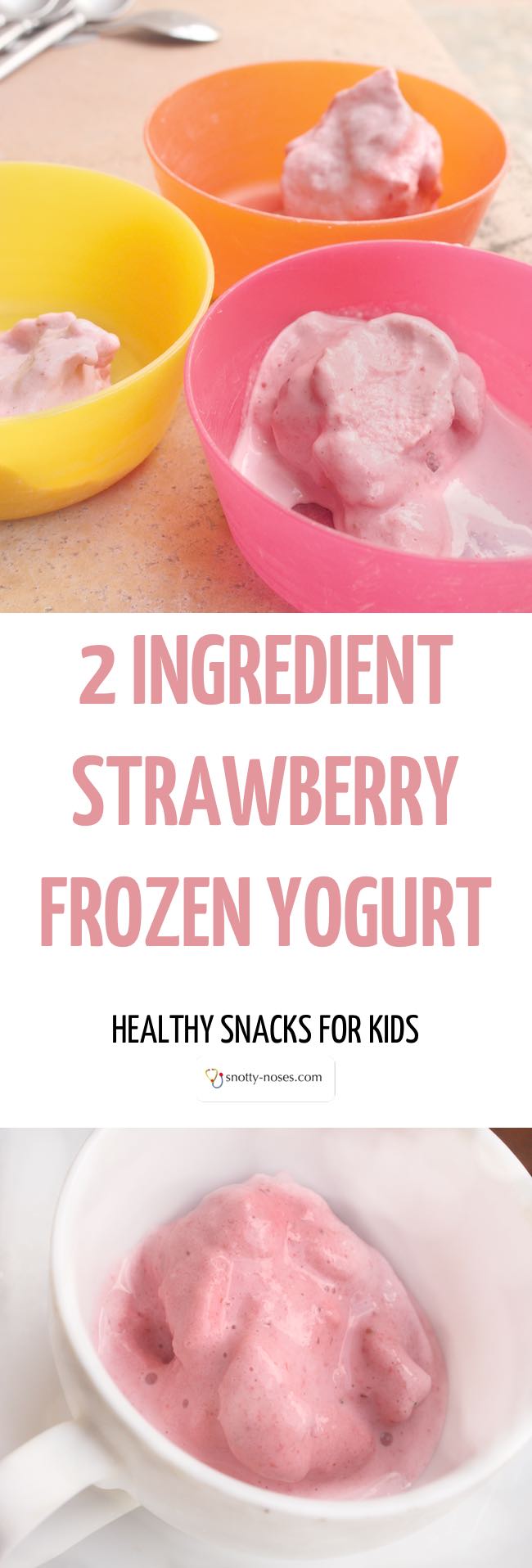Who said that strawberry frozen yogurt was unhealthy? This is a really easy and really healthy recipe for frozen yogurt that your kids and friends will love. Just 2 ingredients, no added sugar and ready in minutes. I'm happy for my kids to eat this every day!.