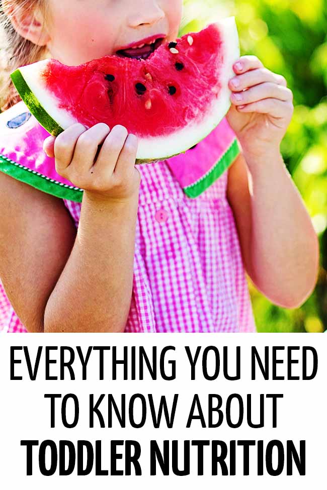 A toddler eating a watermelon. Everything you need to know about toddler nutrition!