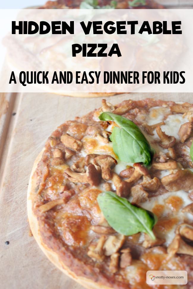 Healthy Homemade Pizza with Hidden Vegetables. A really quick and easy healthy dinner. Plus some great tips to teach your kids healthy eating habits