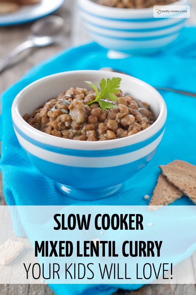 Mixed Lentil Curry in a Crock Pot. An easy and healthy dinner that my kids love