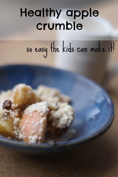 Healthy Apple Crumble, cooking with kids